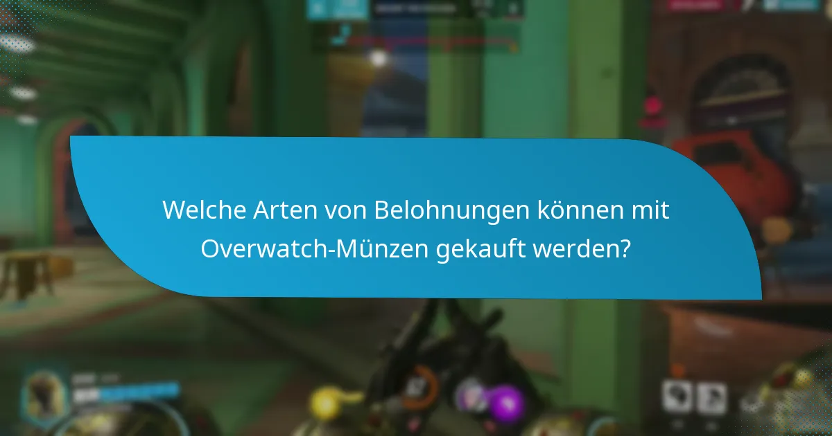 Welche Arten von Belohnungen können mit Overwatch-Münzen gekauft werden?